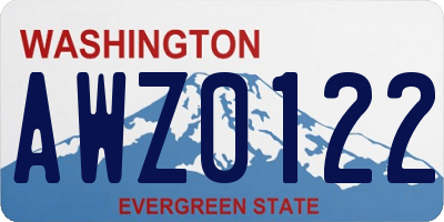 WA license plate AWZ0122