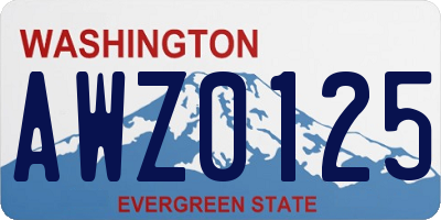 WA license plate AWZ0125