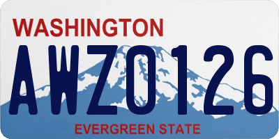 WA license plate AWZ0126