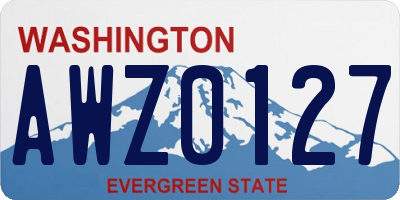 WA license plate AWZ0127