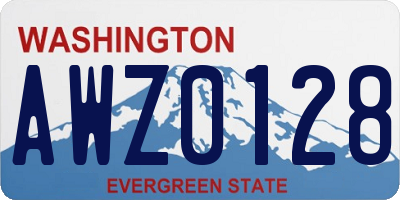 WA license plate AWZ0128