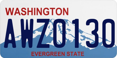 WA license plate AWZ0130