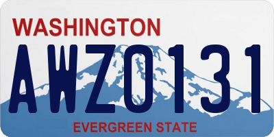 WA license plate AWZ0131