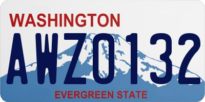 WA license plate AWZ0132