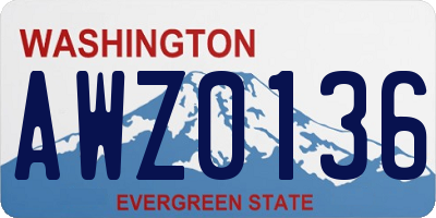WA license plate AWZ0136