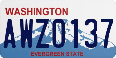 WA license plate AWZ0137