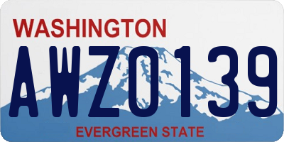 WA license plate AWZ0139