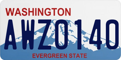 WA license plate AWZ0140
