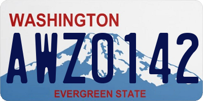 WA license plate AWZ0142
