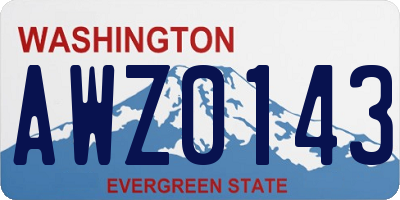 WA license plate AWZ0143
