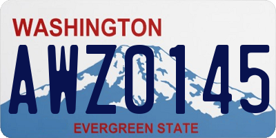 WA license plate AWZ0145