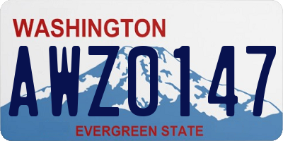 WA license plate AWZ0147