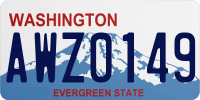 WA license plate AWZ0149