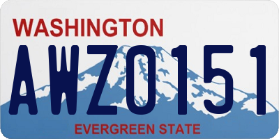 WA license plate AWZ0151
