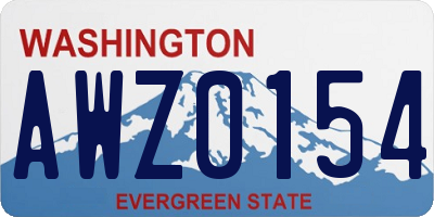 WA license plate AWZ0154