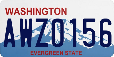 WA license plate AWZ0156