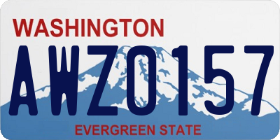 WA license plate AWZ0157