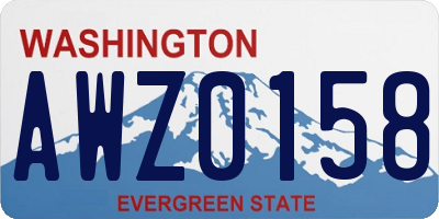 WA license plate AWZ0158