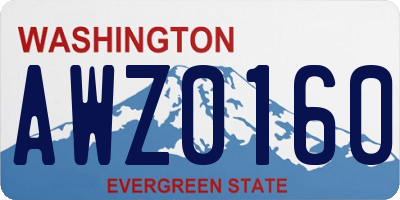 WA license plate AWZ0160