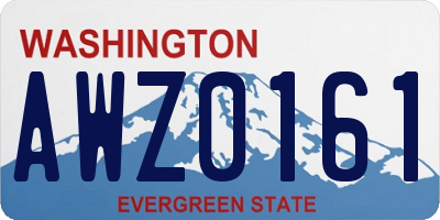 WA license plate AWZ0161
