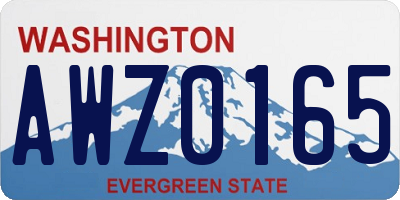 WA license plate AWZ0165