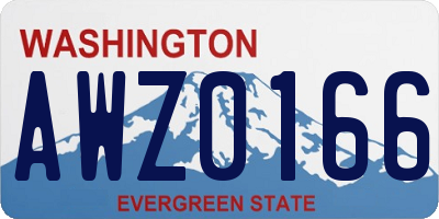 WA license plate AWZ0166
