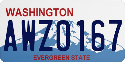 WA license plate AWZ0167