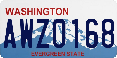 WA license plate AWZ0168
