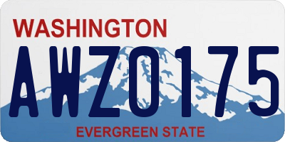 WA license plate AWZ0175