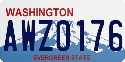 WA license plate AWZ0176