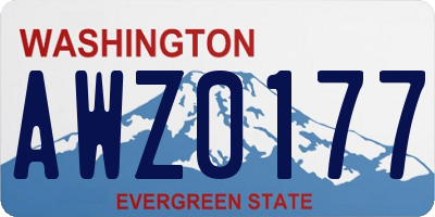 WA license plate AWZ0177