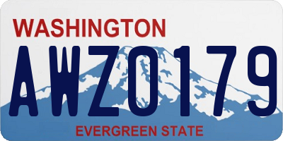 WA license plate AWZ0179