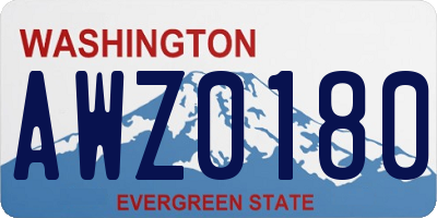 WA license plate AWZ0180
