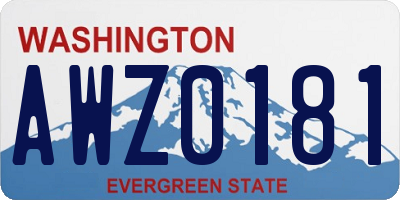 WA license plate AWZ0181