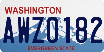 WA license plate AWZ0182
