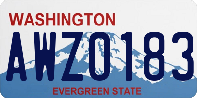 WA license plate AWZ0183
