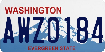 WA license plate AWZ0184