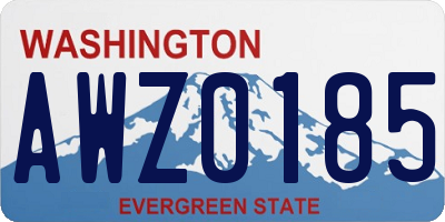 WA license plate AWZ0185
