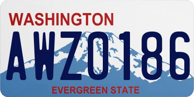 WA license plate AWZ0186