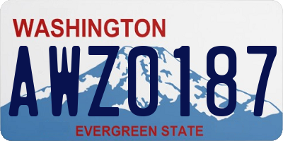 WA license plate AWZ0187