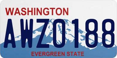 WA license plate AWZ0188