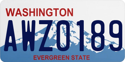 WA license plate AWZ0189