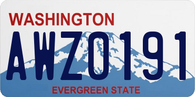 WA license plate AWZ0191