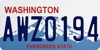 WA license plate AWZ0194
