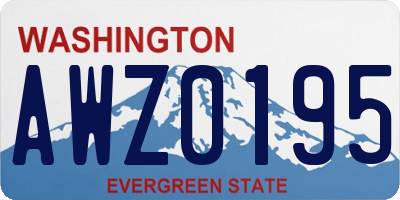 WA license plate AWZ0195
