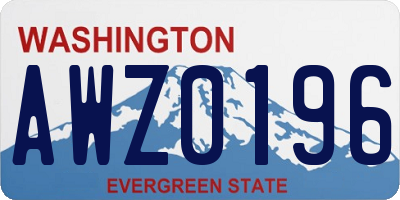 WA license plate AWZ0196