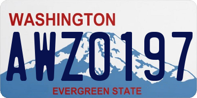 WA license plate AWZ0197