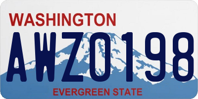 WA license plate AWZ0198