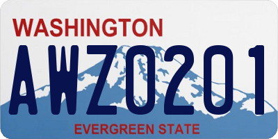 WA license plate AWZ0201