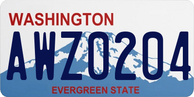 WA license plate AWZ0204